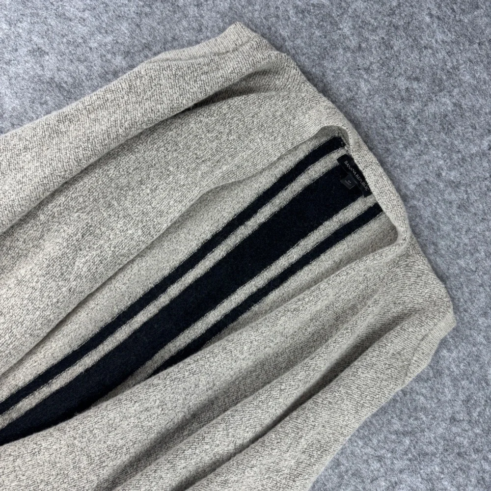 Banana Republic Womens Gray Wool Alpaca Mohair Blend Striped Drape Vest Size M